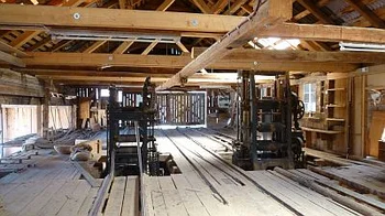 Innenaufnahme des Sägewerks