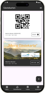 Handy mit digitaler Gästekarte